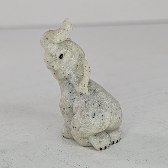 Quarry Critters Elephant Sitting Miniature Figurine Lucky Trunk Up - Picture 3 of 8